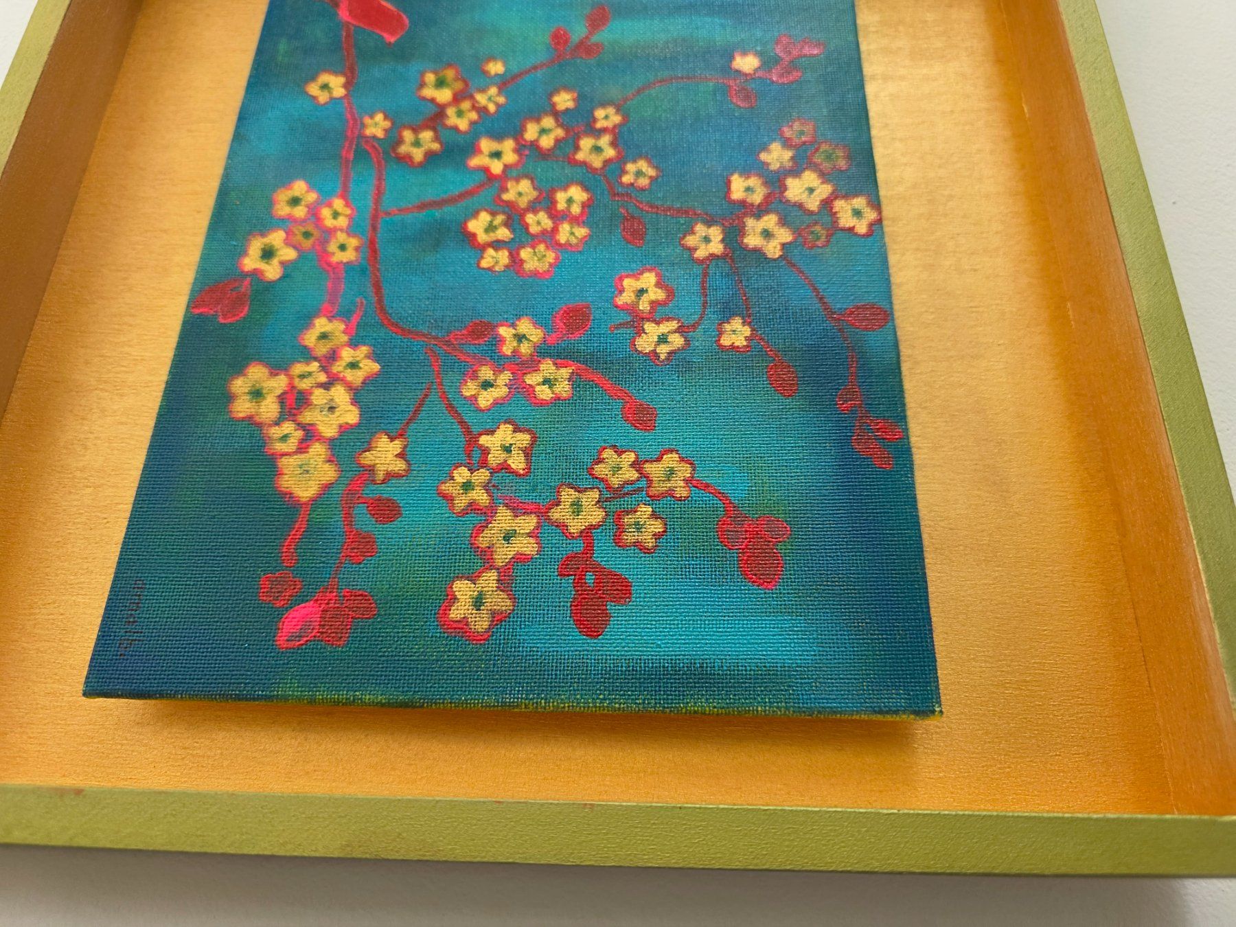 Lavagne: Tableau vert/doré d'oiseaux et de fleurs, parfait décor! – Nuovo (secondo la descrizione) da Schlieren venduto da Hope_2026 4