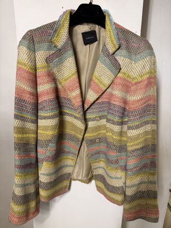 Akris Blazer mehrfarbig gestreift Leinenmischung