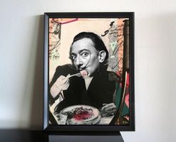 Salvador Dali Pop Art Kunst Spaghetti Vintage Modern Bild