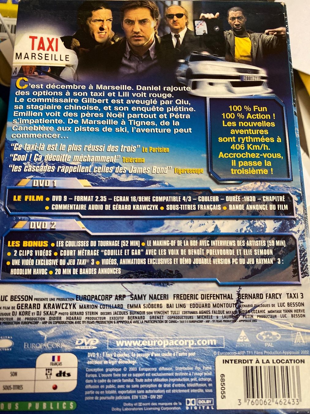 Tutti i DVDs: TAXI 3 - EDITION 2 DVD - LUC BESSON – Usato da Le Brassus venduto da cinema13 1