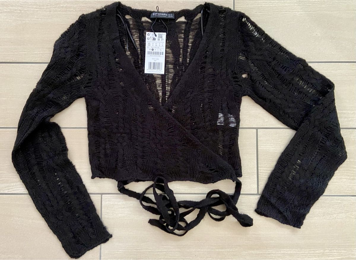 Stradivarius Giacche: Jaquette Stradivarius noir – Nuovo e nell'imballaggio originale da Moutier venduto da chicboutique