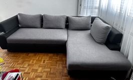 Ecksofa grau schwarz gebraucht