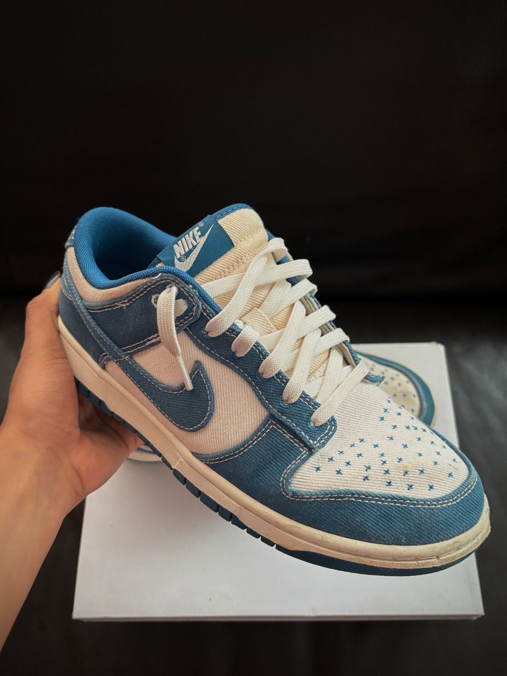 Nike Herrenschuhe: Baskets Nike Dunk Low bleu et blanc – Gebraucht aus Collonge-Bellerive von ycu_9cmt