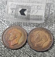 1948 - 2× ONE PENNY Roi GEORGES VI