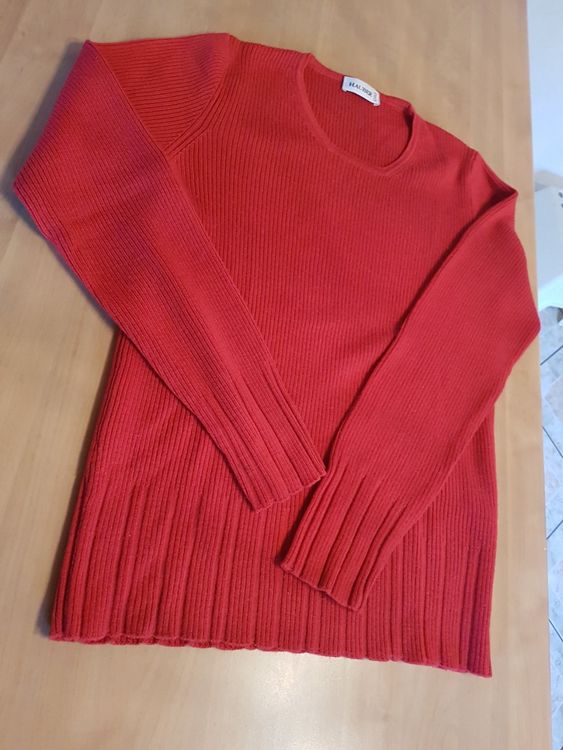 Pull Paul & Shark Homme Laine Mérinos 1/4 Zip Rouge - Taille XL - Occasion Parfait état