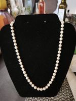 Perlenkette Weiss Rosa mit 750 Gold Verschluss Weissgold 18k