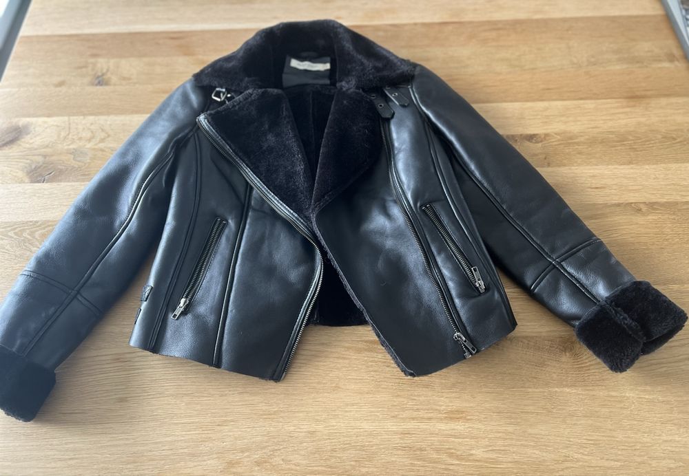 Naf Naf Lederjacke NAF NAF Lederjacke Black/schwarz (Pre-owned