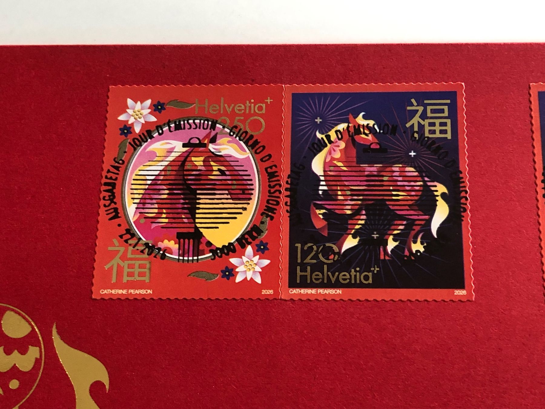 Alle Briefmarken: Jahr des PFERDES - seltener Combi-FDC – Gebraucht aus Lufingen von Rac0 2