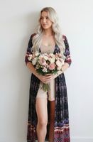 Boho Maxikleid Tunika mit Muster Knöpfe XS zu Nile Odd Molly