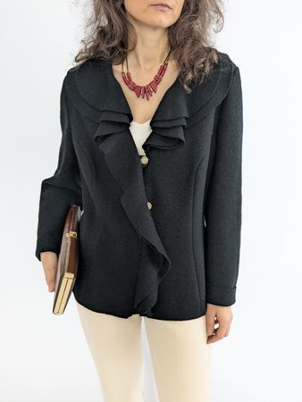 Madeleine Woll-Jacke, Schwarz, Gr. 44 Top Zustand!