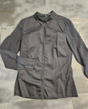 Drykorn Bluse schwarz Langarm Reissverschluss hinten