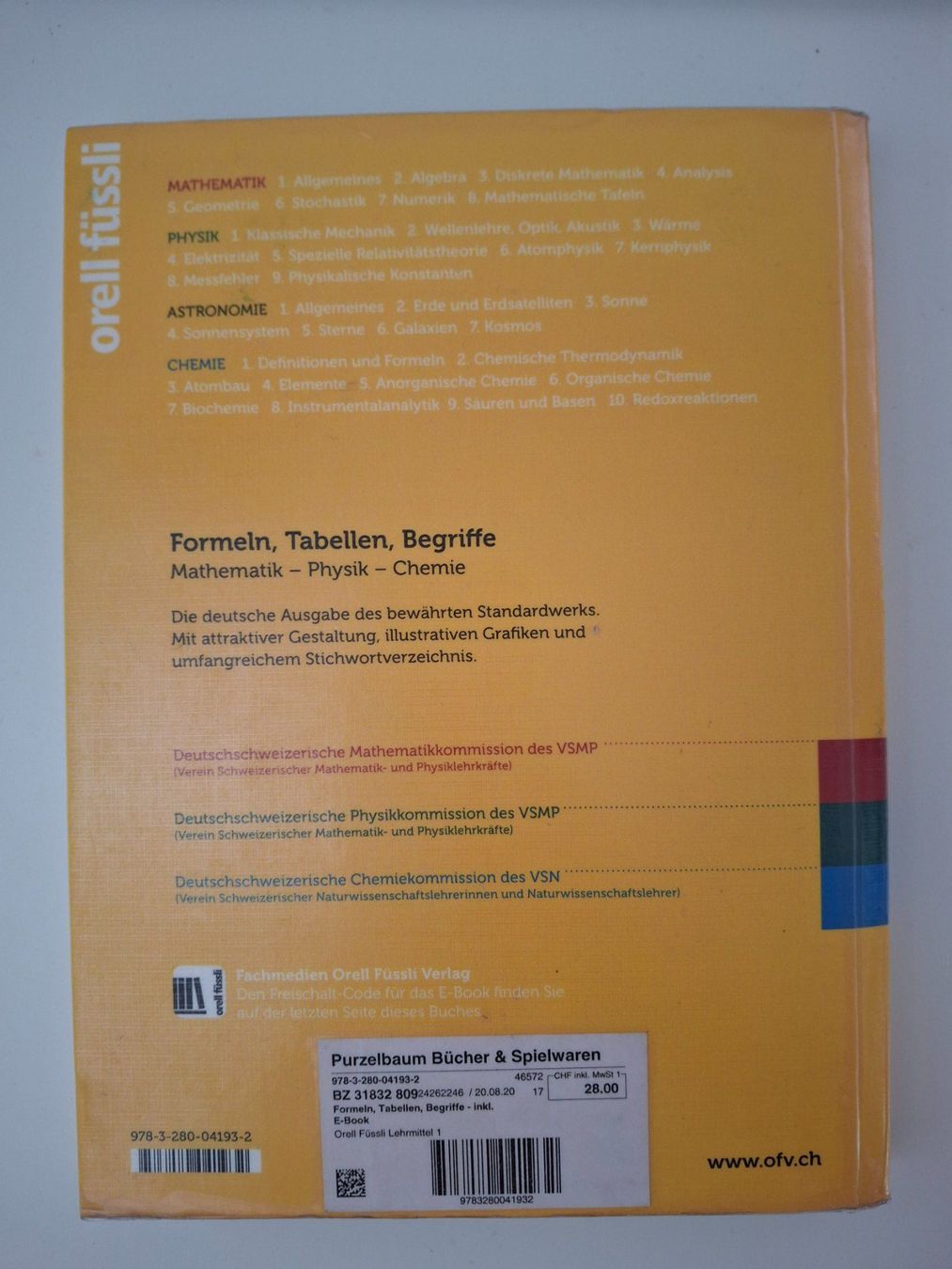 Libri: Formeln Tabellen Begriffe Mathematik Physik Chemie – Usato da Walterswil SO venduto da peiper2 1