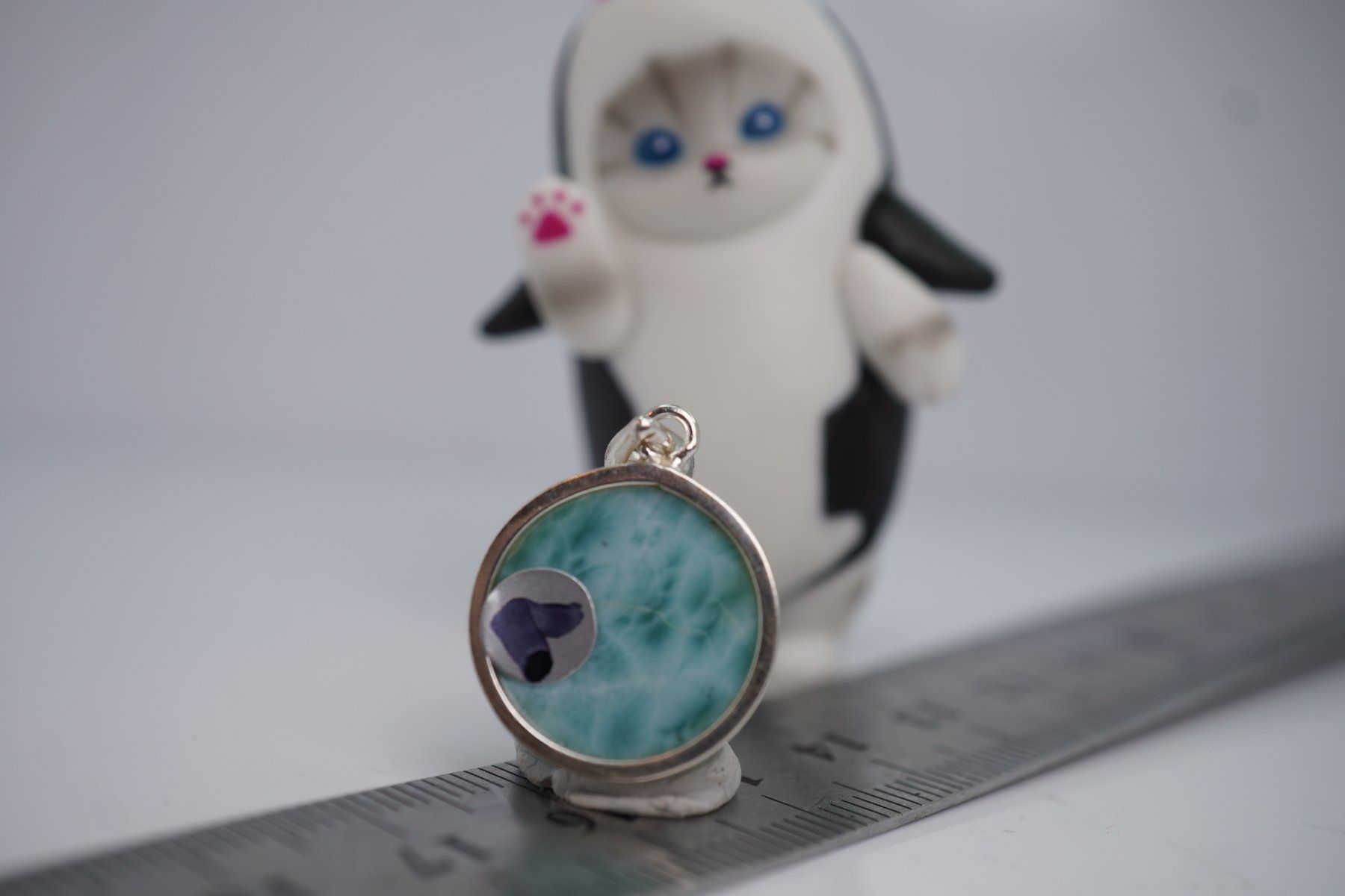 Ciondoli: Larimar Rund    Silber 925 Silber  Anhänger – Nuovo e nell'imballaggio originale da Eschenbach SG venduto da topstone 3