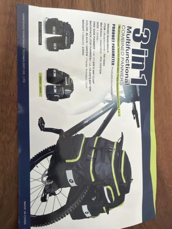 Fahrradtasche 3in1 RinkoWalk Polyester schwarz Grösse L