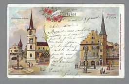 1904, BIEL, LITO, OBERGASSE + KÜNSTLERHAUS