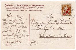1920    30Rp. Flugpost "Propelleraufdruck" auf Karte
