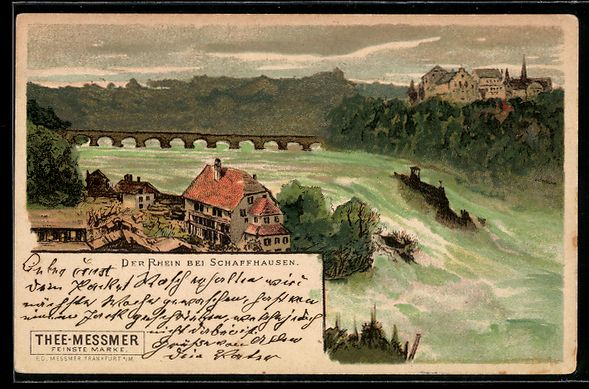 Ansichtskarten: Schaffhausen, Der Rheinfall, um 1900 – Gebraucht aus Berlin von bartko-reher