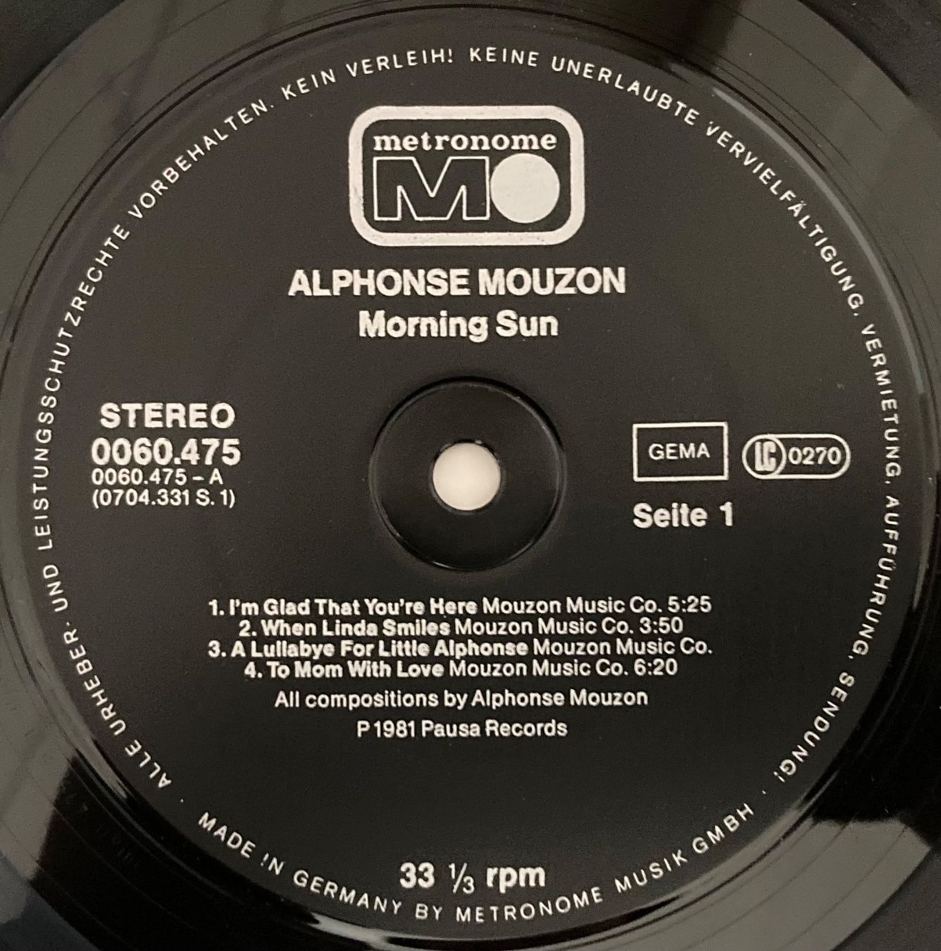 Dischi in vinile: ALPHONSE MOUZON - MORNING SUN – Usato da Poliez-Pittet venduto da Newtown-Records 2