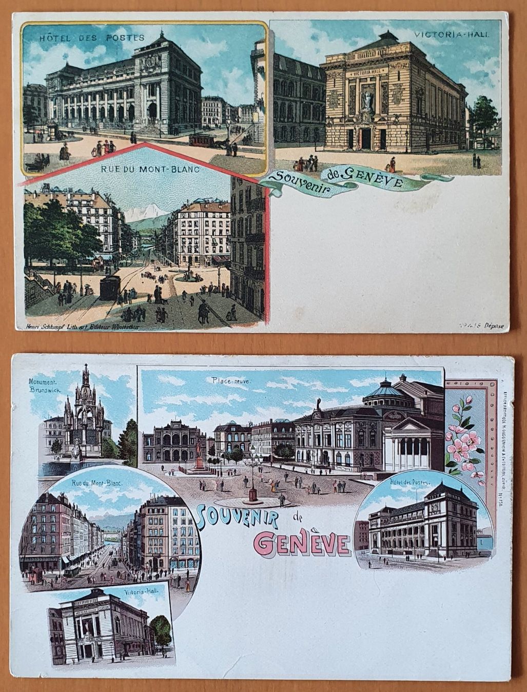 Cartoline postali: Souvenir de Genéve - 2 Ansichtskarte – Usato da Kreuzlingen venduto da Rschweiz1