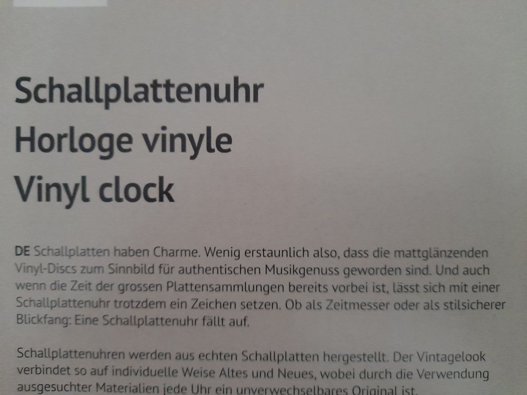 Uhren: SCHALLPLATTENUHR – Neu und originalverpackt aus Bützberg von Pilatus-2026 2