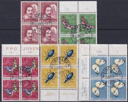1956, PJ: J163-J167 Viererblöcke von WEINFELDEN (TG): 50.-+