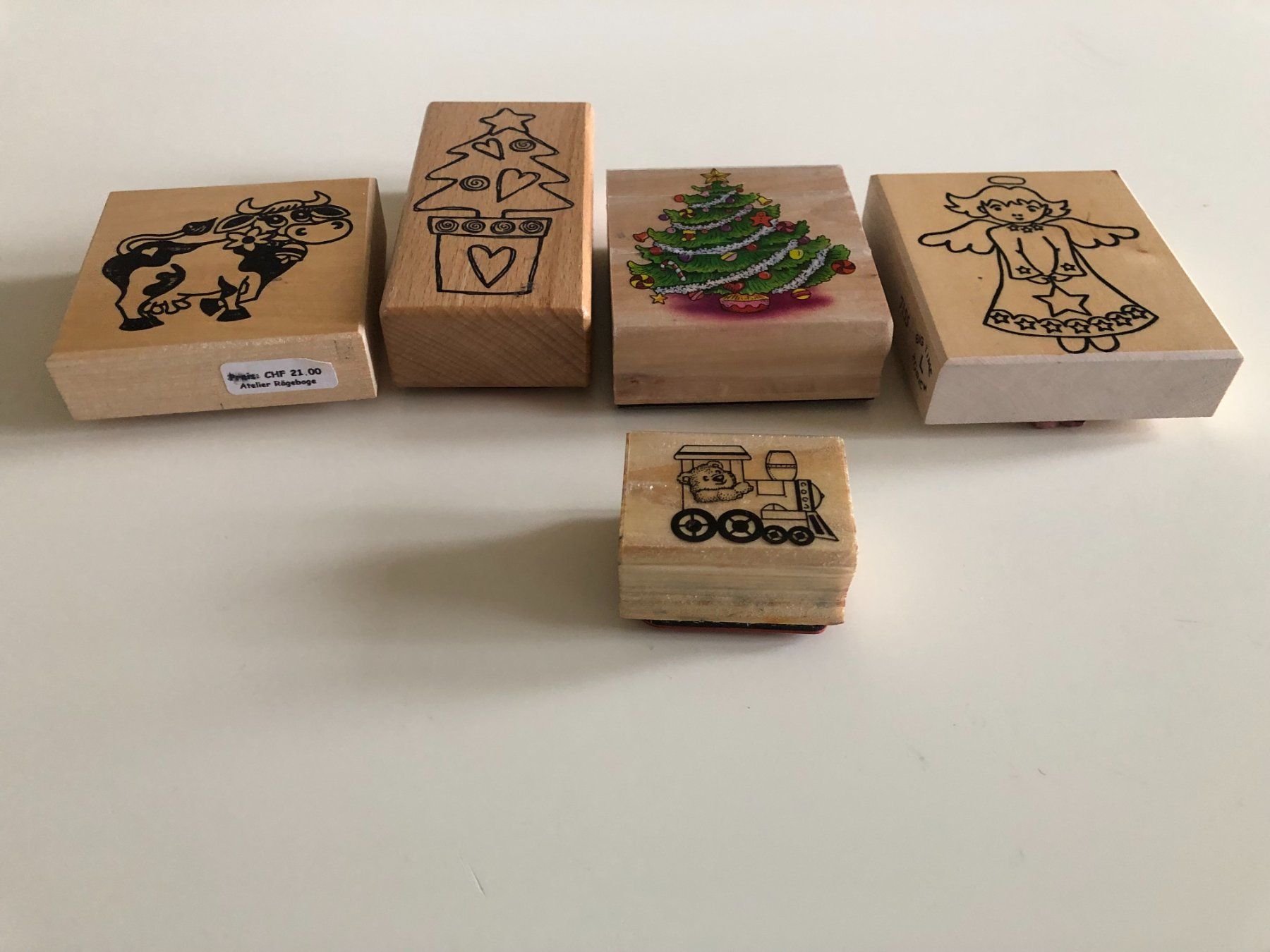 Tampons: Holzstempel, 5 verschiedene – D'occasion à Bassersdorf par sammelfloh 1