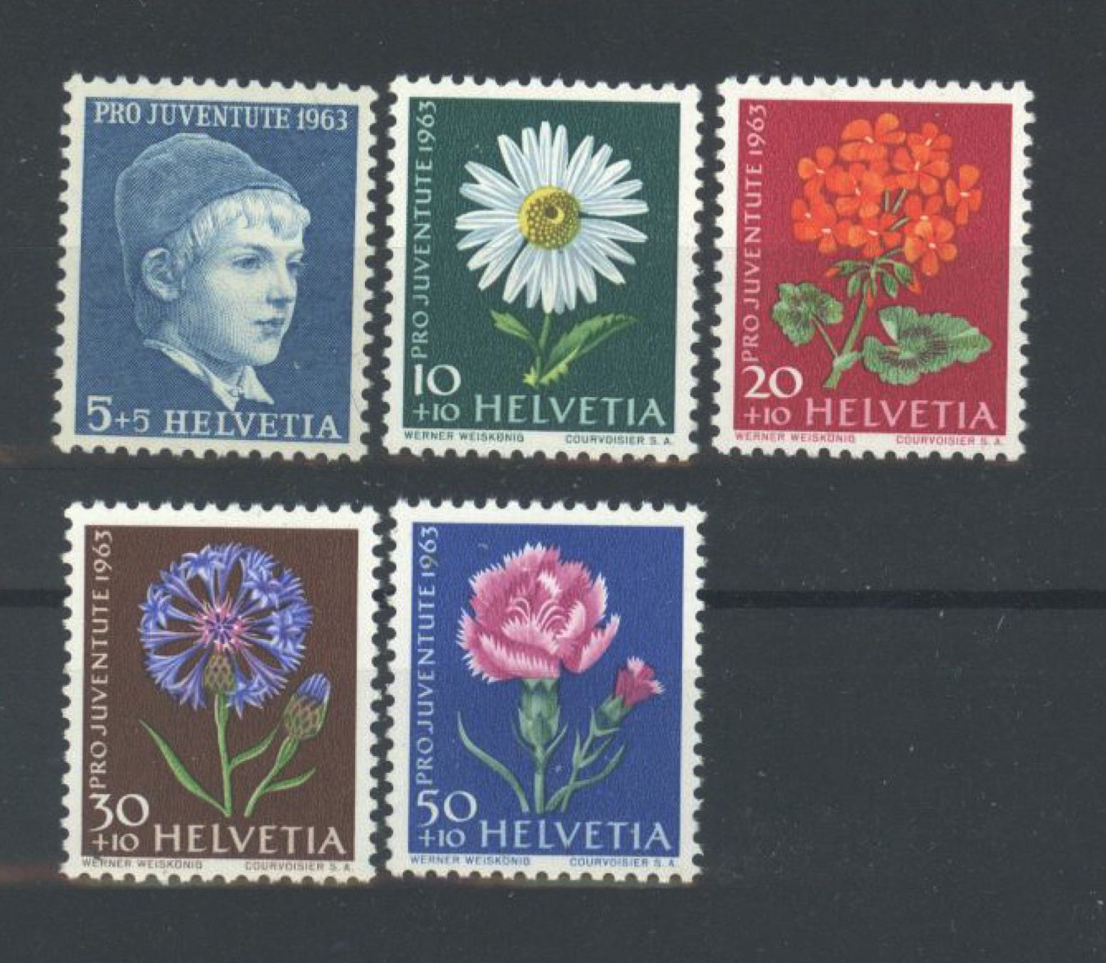 Alle Briefmarken: 1963, Pro Juventute, Papier mit Leuchtstoff ** – Gebraucht aus Willisau von Vollstempel