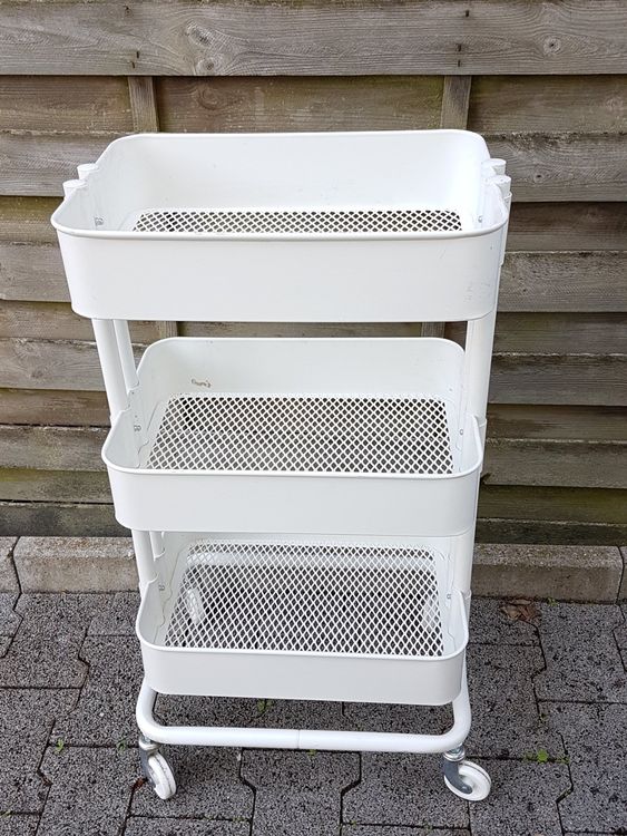 Robuster 3-stöckiger Rollwagen, 250 Kg Tragkraft – Mit Schwenkrädern, 97,8 Cm Hoch, Schwarz