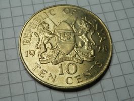 Kenia  10 Cent, 1978 Präsident Jomo Kenyatta