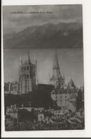 AK 1913 Lausanne Kathedrale und Alpen Motiv