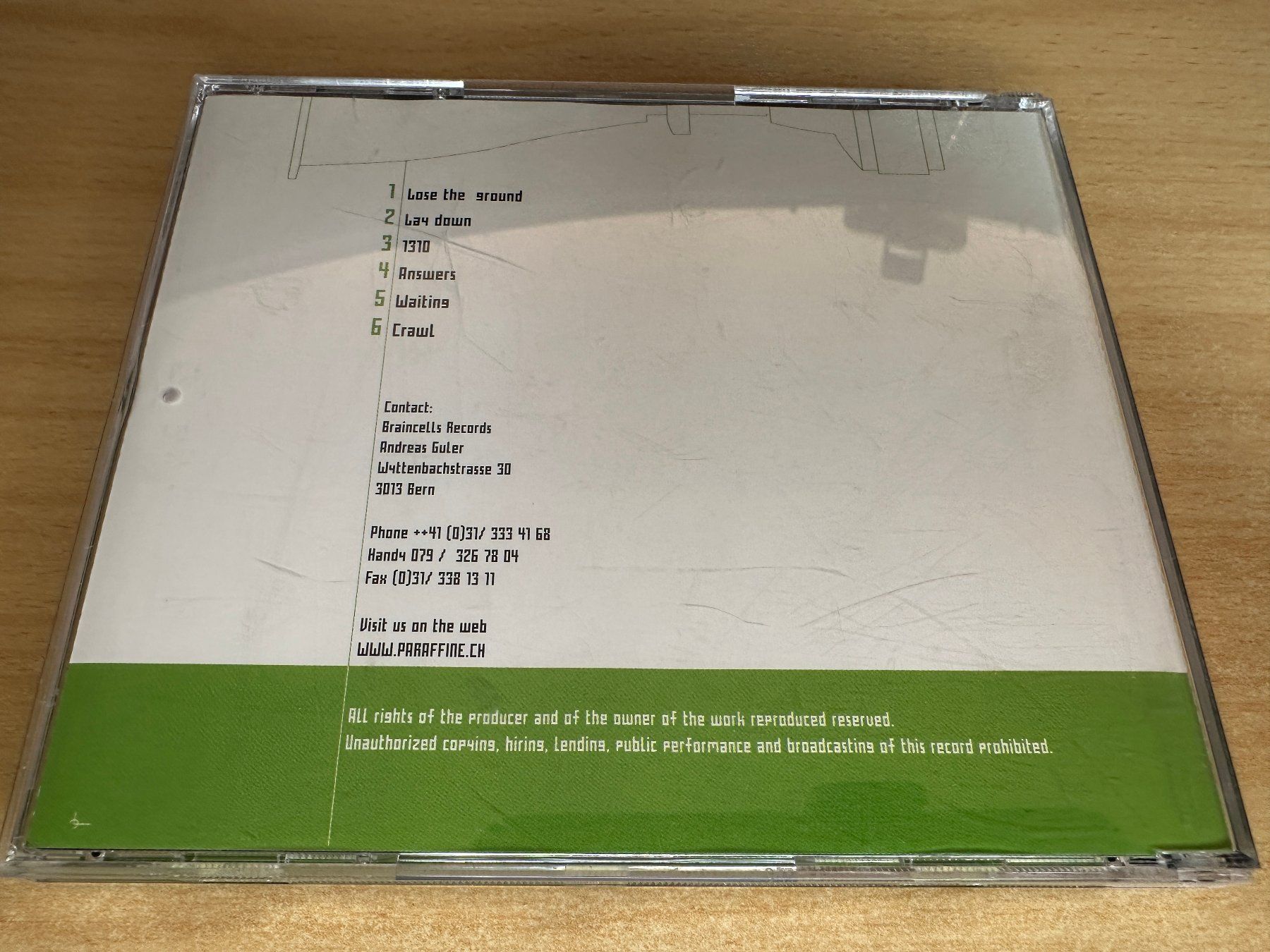 CD: H8 Paraffine – Paraffine – Usato da Rikon im Tösstal venduto da Alpenmutz 1