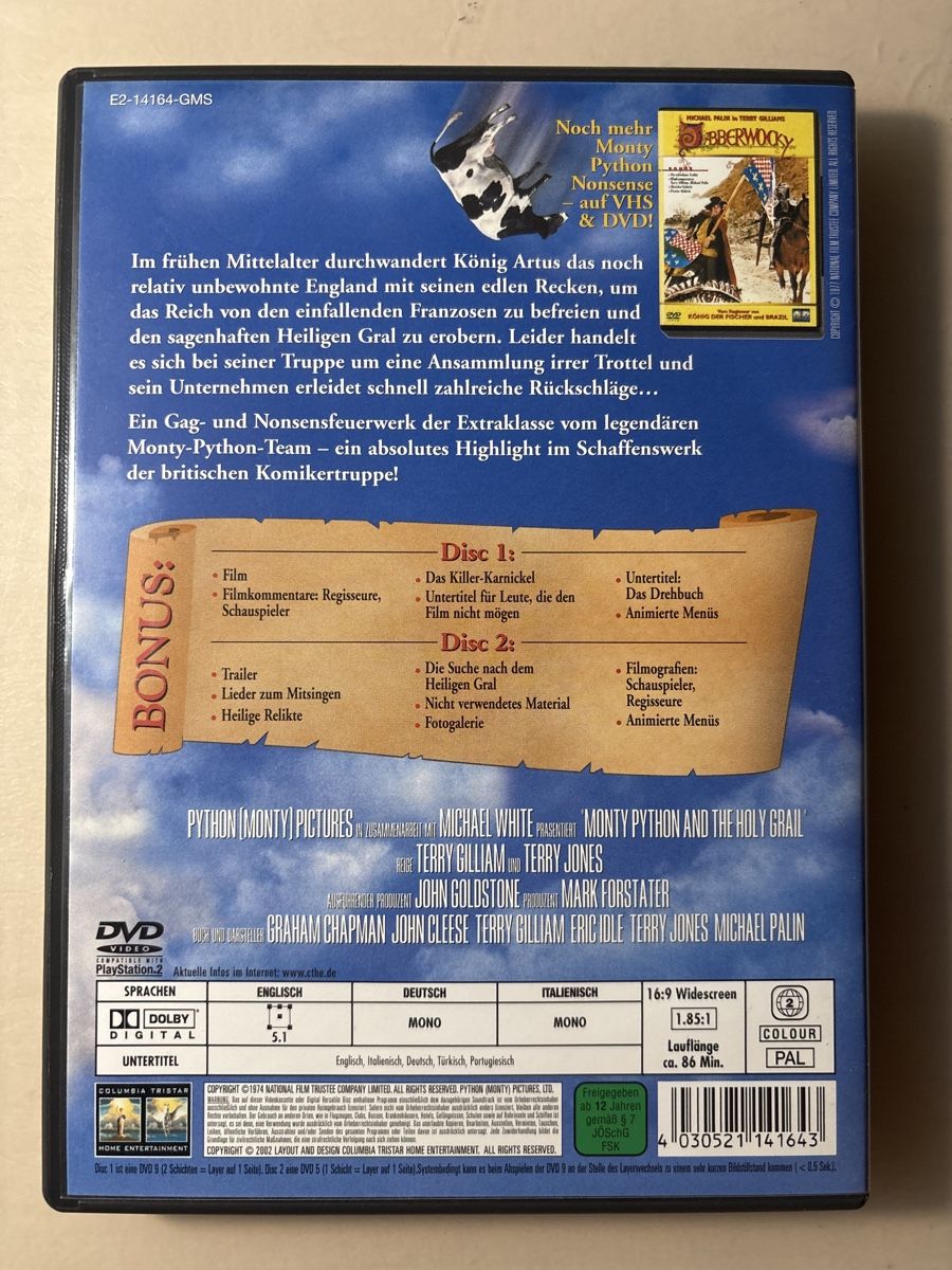 Tutti i DVDs: Monty Python - Die Ritter der Kokosnuss DVD - 2 DVDs – Nuovo (secondo la descrizione) da Ruswil venduto da Slivio_ 1