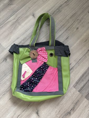 Sac cabas multicolore textile bon état général