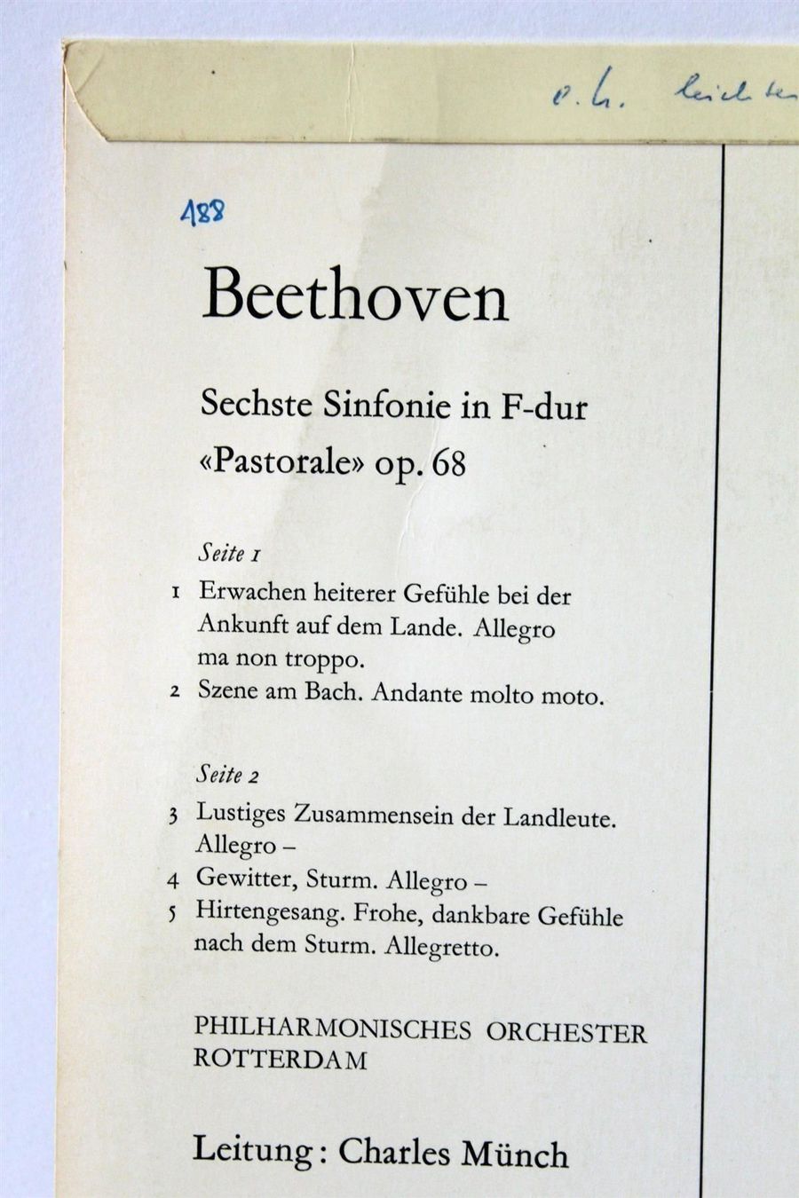 Dischi in vinile: BEETHOVEN: Pastorale – Usato da Bern venduto da vinyl-heaven 4