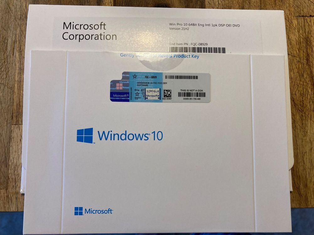 Windows 10 Pro Originallizenz + CD für 1 PC (Neu und originalverpackt ...