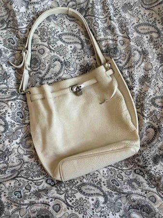 Damen Handtasche Leder Crème guter Zustand