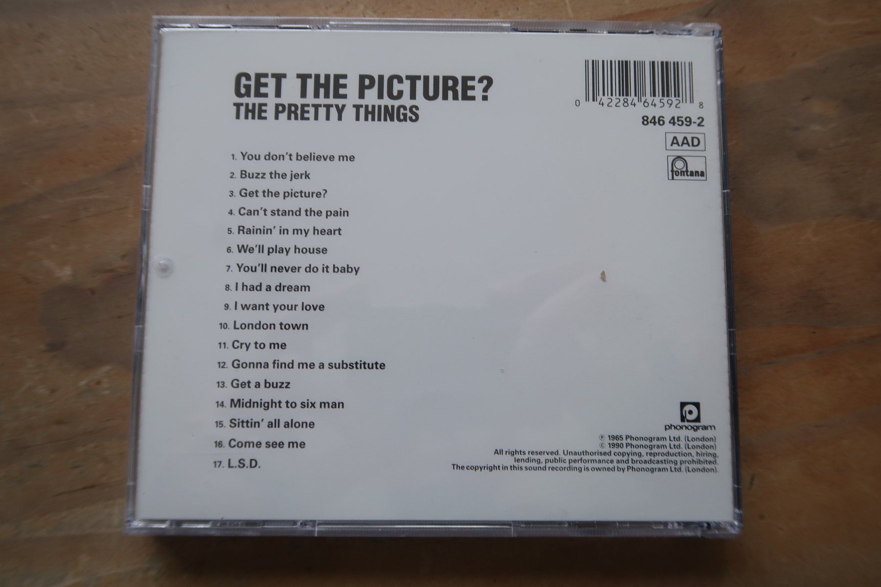 CD: THE PRETTY THINGS - GET THE PICTURE? -  CD – Usato da Basel venduto da Patiscat 1