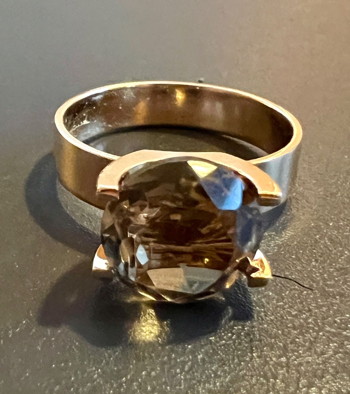 Anelli: Gold-Ring 14K mit Rauchquarz – Usato da Chur venduto da Penting1935 4