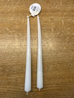 Stabkerzen 2 Stück weiss neu mit Etikette 35 cm lang