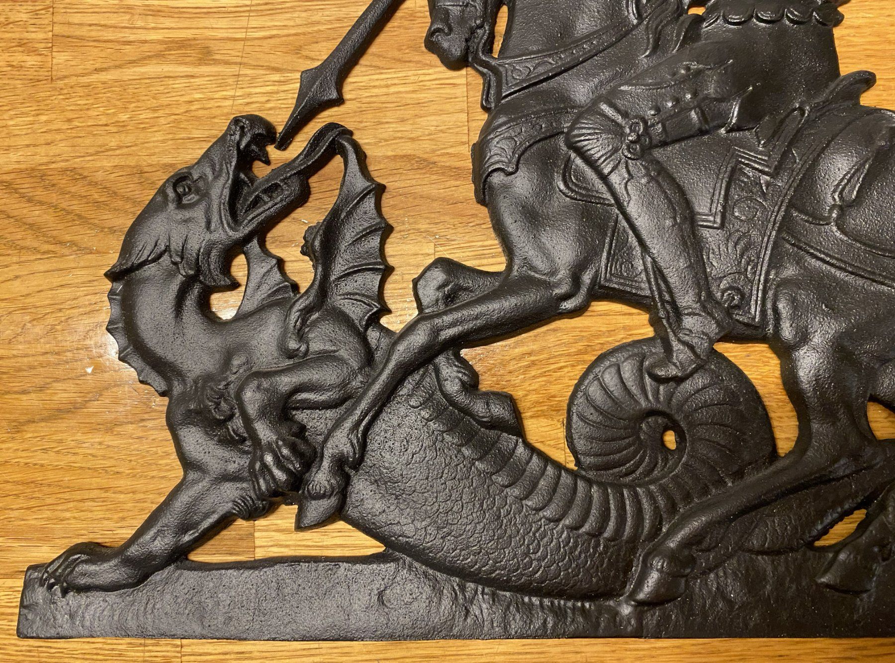 Sculture & Statue: Großes St. Georg Drachentöter Eisenguß Wand Relief – Usato da Derendingen venduto da lunatic 1
