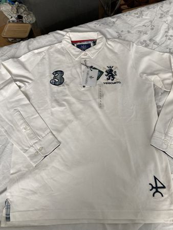 Langarm Polo-Shirt Valecuatro, Argentinien, Gr L weiss
