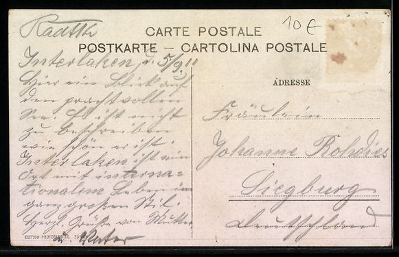 Cartes postales: Thun, Kirche Scherzligen mit Blümlisalp – D'occasion à Berlin par bartko-reher 1