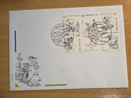 Schweiz Briefmarke Rodolphe Toepffer 1999 Ersttagsbrief