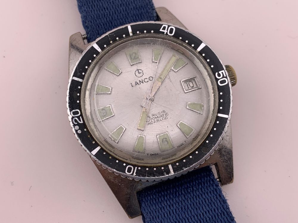 Montre Vintage Automatique Lanco Tissot Pour Homme - Pièce Ancienne D'occasion - Mécanisme à Remontage Automatique