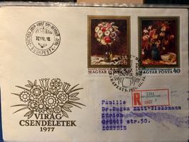 Ungarn 1977 ill. R-FDC SSt Blumengemälde 40f/5Ft