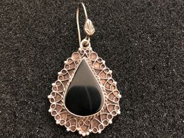 Anhänger Silber 925 Tropfenform Onyx