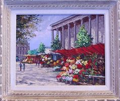 Paris,  La Madelaine (1966) Peinture Huile au couteau