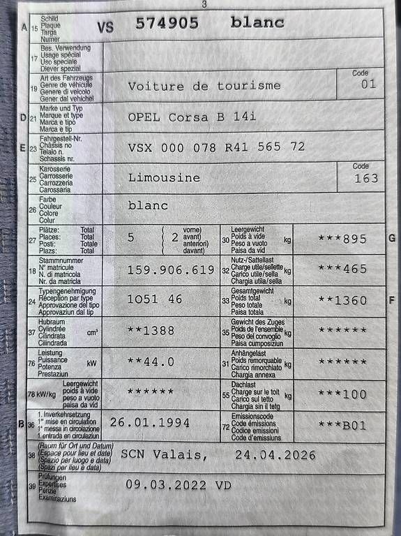 Opel Autos: Opel Corsa 1.4 non expertisée – D'occasion à Beuson (Nendaz) par mon_rrp6 2