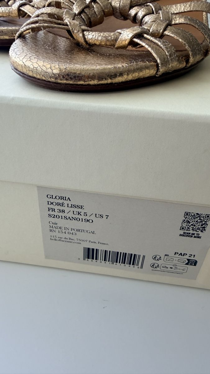 Sezane Scarpe da donna: Sézane Gloria Sandale 38 Smooth Gold – Nuovo (secondo la descrizione) da Wallisellen venduto da kar_gv8n 4