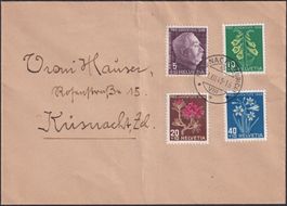 1948, J125-J128 schöner Ersttagsbrief von KÜSNACHT ZH, 165.-